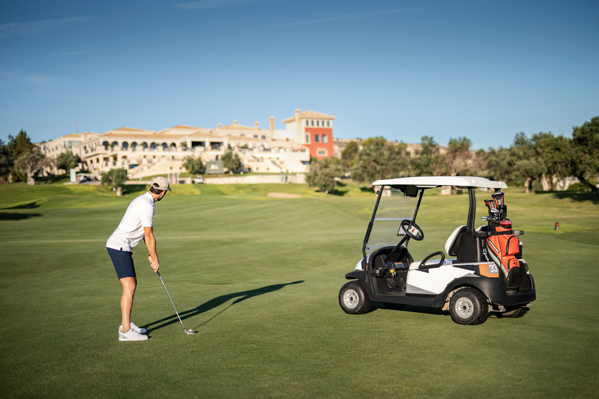 On the fairway at La Finca Golf Course, Alicante, Spain