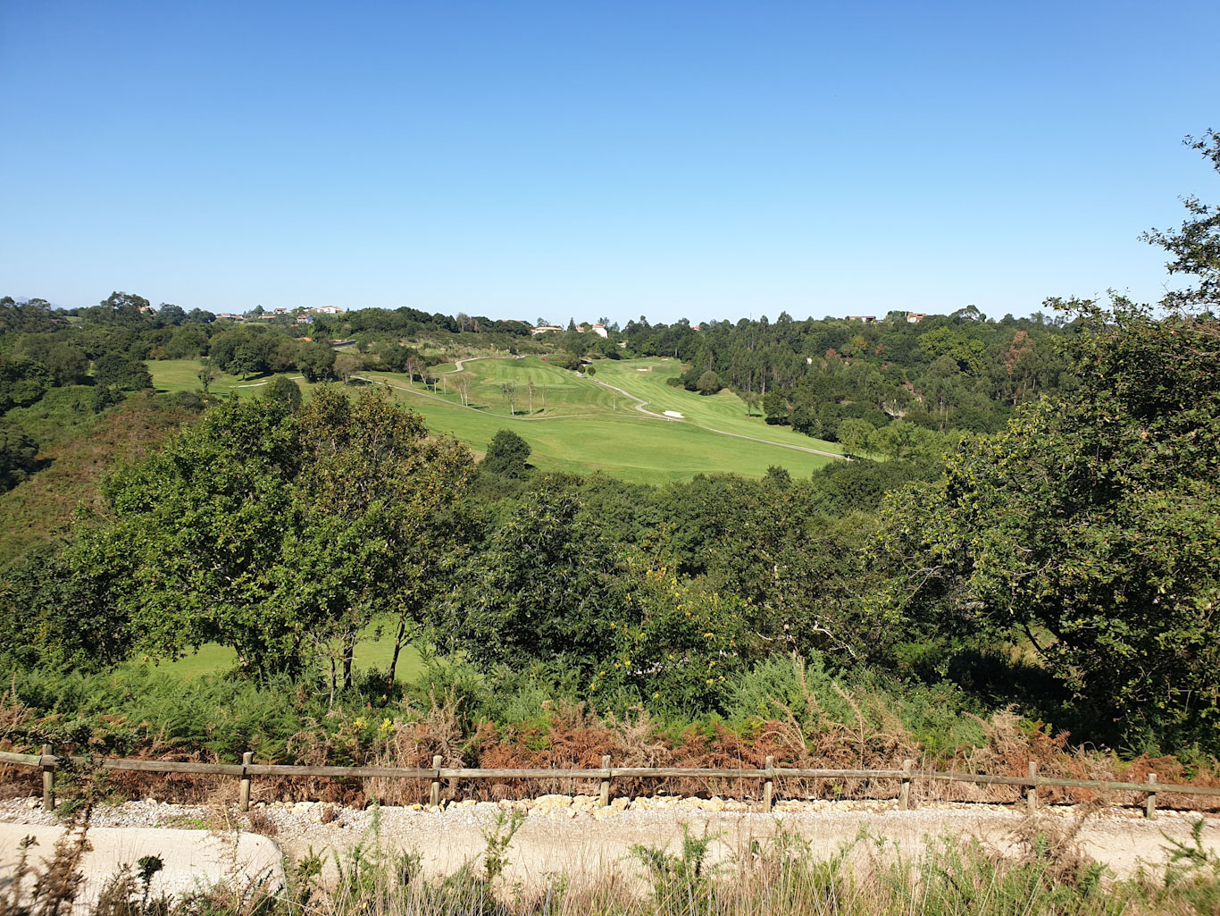 View up the hills at Santa Marina Golf Club, Santander, Spain