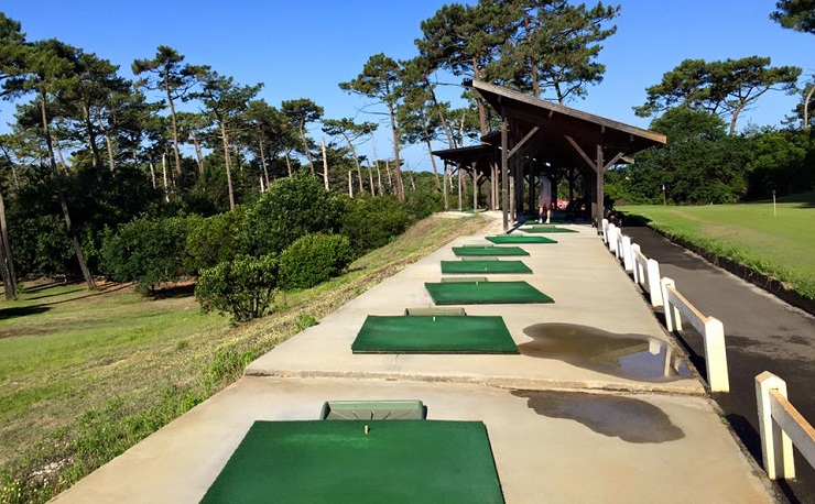 The practice range at Archachon Golf Club, Bordeaux, south-west France