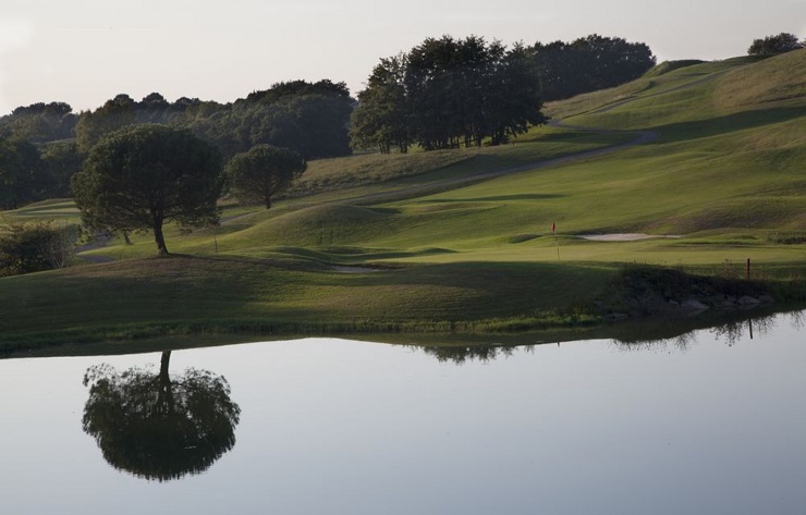 Water over to the green at Arcangues Golf Club, Biarritz, south west France