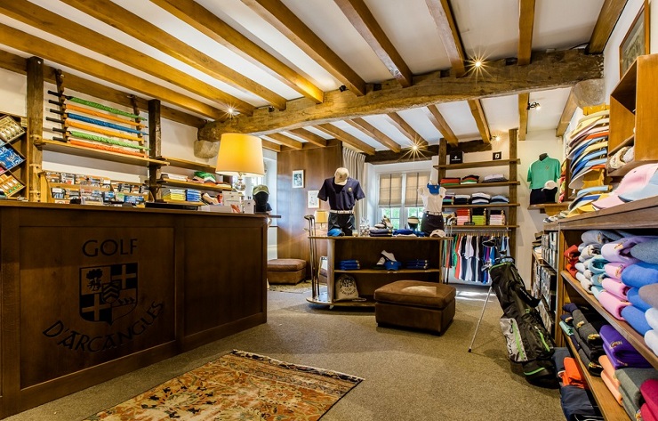 In the well-stocked shop at Arcangues Golf Club, Biarritz, south west France