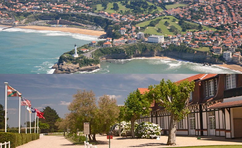 Aerial view over Biarritz Le Phare Golf Club, south west France