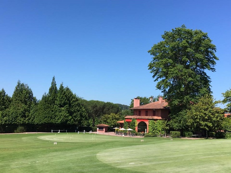 The practice green at Chantaco Golf Club, Biarritz, south west France