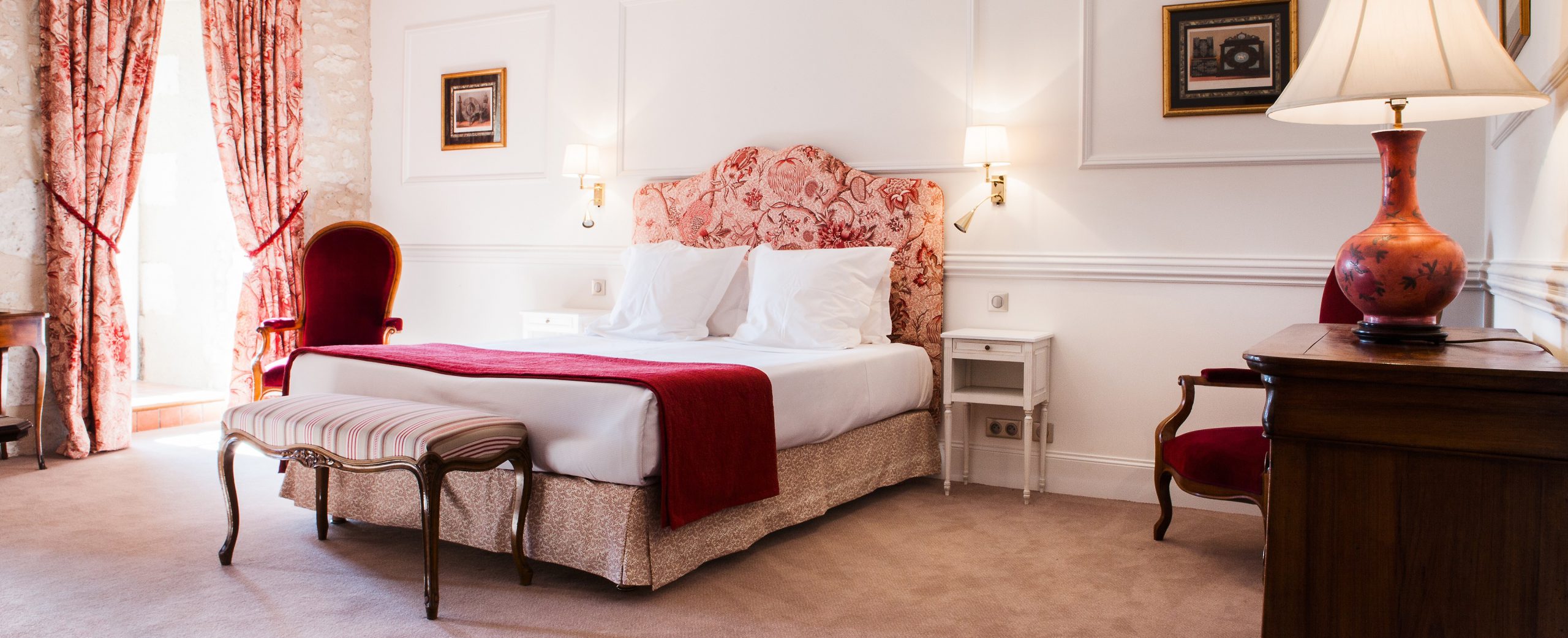 A double chateau room at Chateau des Vigiers, Dordogne, France. Golf Planet Holidays.