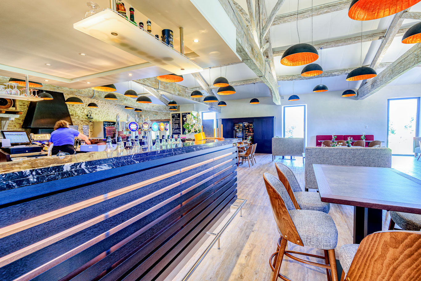 The brasserie bar at Chateau des Vigiers, Dordogne, France