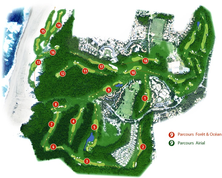 The layout at Moliets Golf Club, north of Biarritz, France