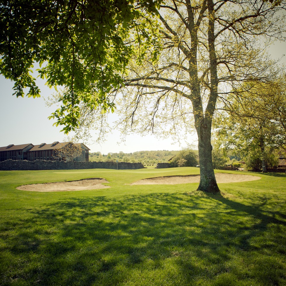 Trees line the holes at Chateau des Vigiers Golf Resort, Dordogne, France