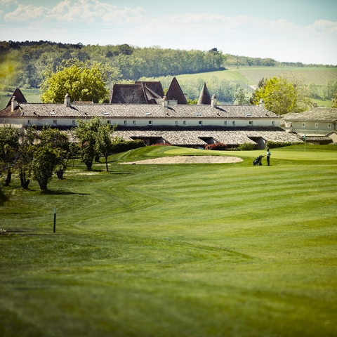 View from the back of Chateau des Vigiers Golf Resort, Dordogne, France