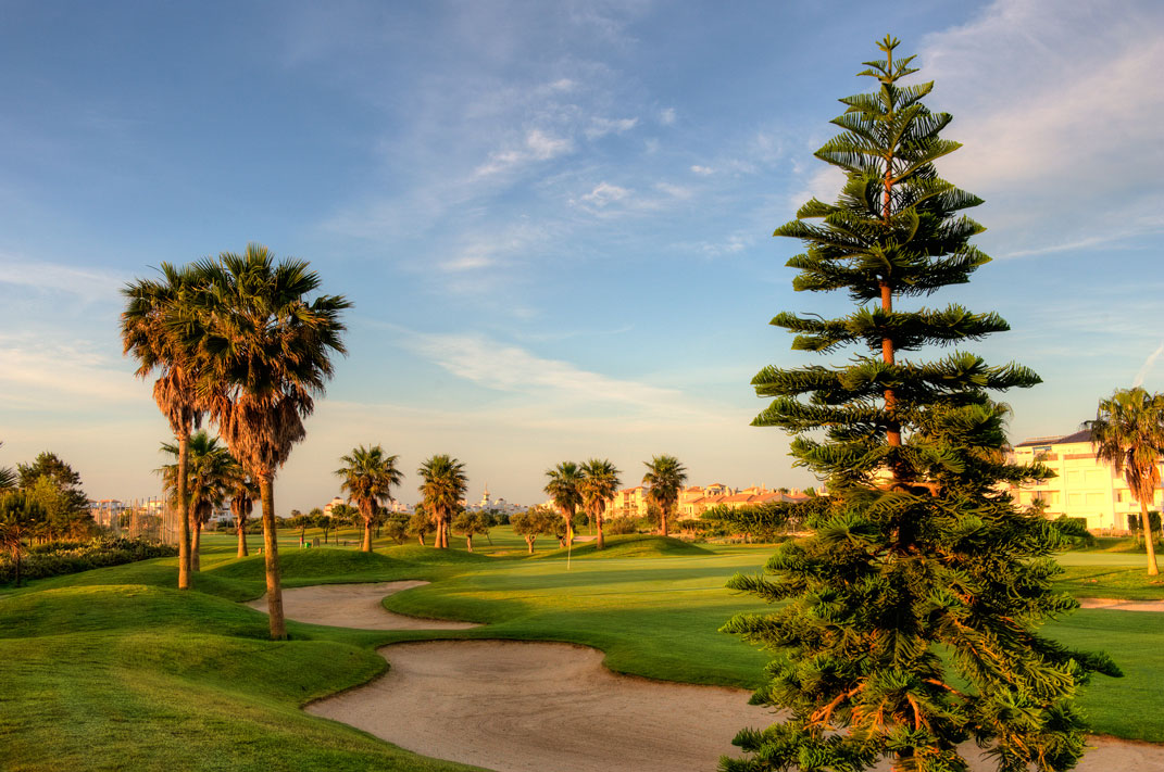 View of the green at Costa Ballena Ocean Club de Golf, Costa de la Luz, Spain