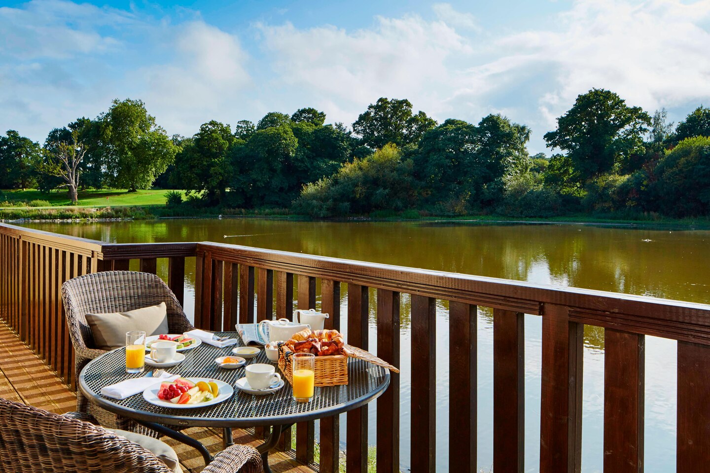 King bedrooms overlook the lake at St Pierre Marriott Hotel and Country Club, Chepstow, England