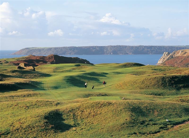 Staggering views at Pennard golf club Golf Course, Swansea, Wales. Golf Planet Holidays.