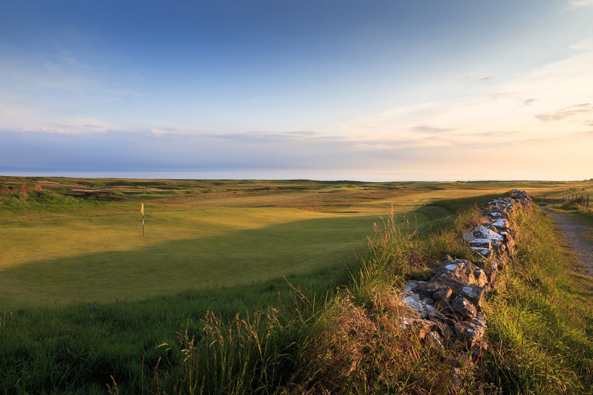 The fifth green at Royal Porthcawl Golf Club, Wales