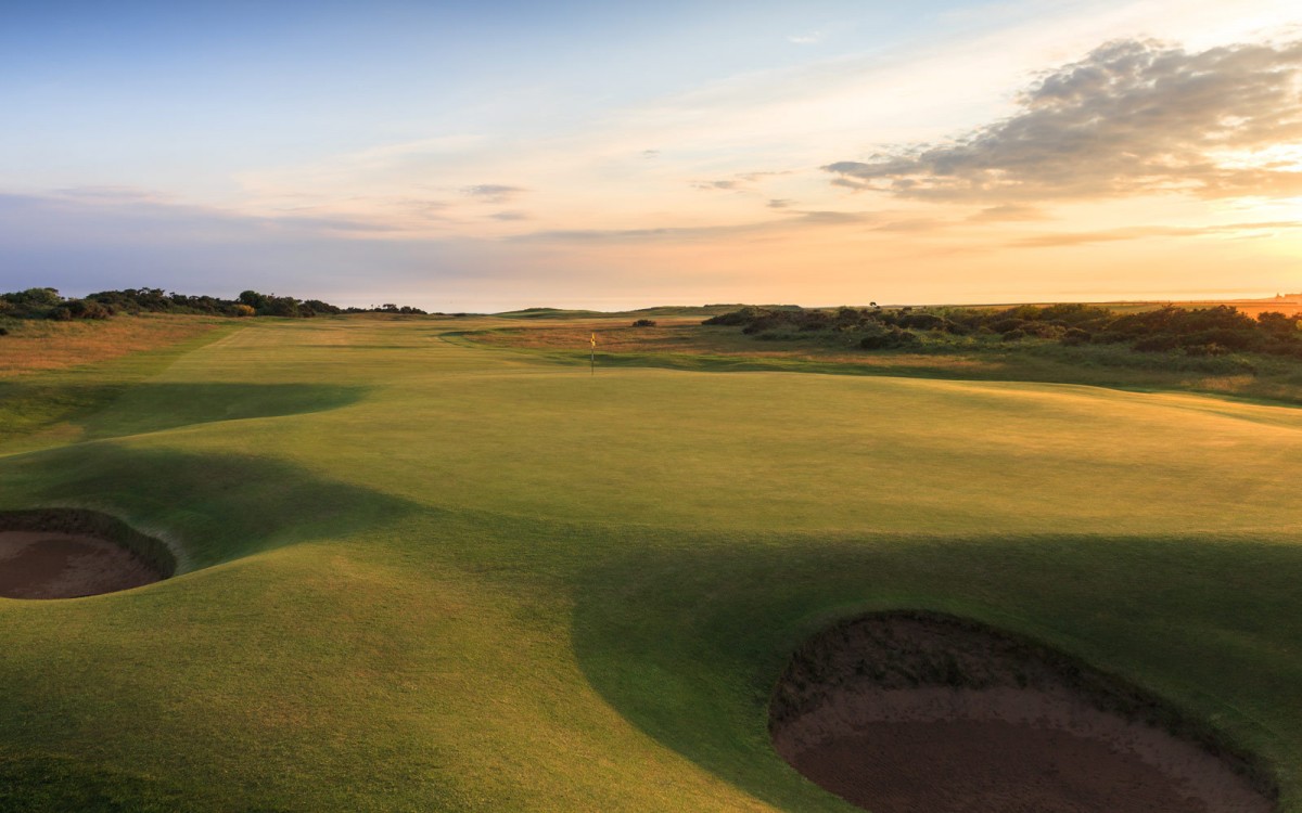 Sunset over Royal Porthcawl Golf Club, Wales