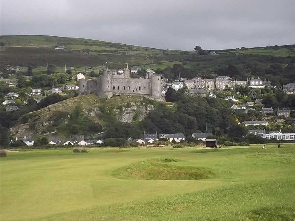 Historic backdrop at Royal St Davids Golf Course, Wales. Golf Planet Holidays
