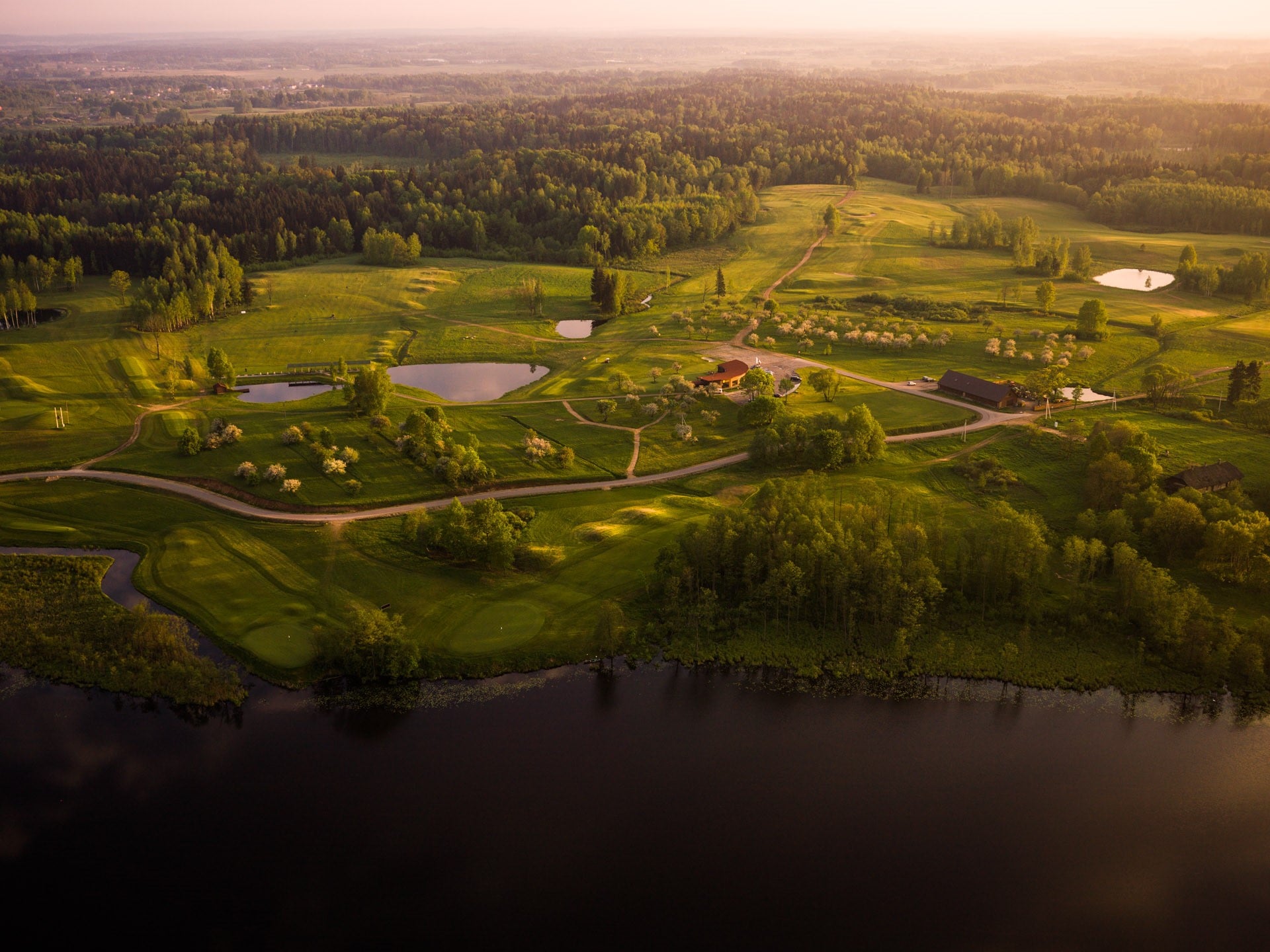Bird's eye view of the European Centre Golf Club, Lithuania, with Golf Planet Holidays