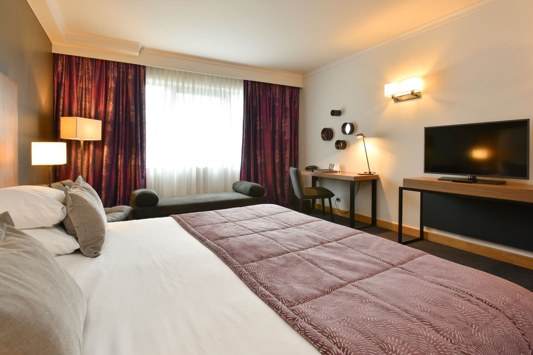 A double bedroom at Martin's Chateau Du Lac Hotel, Waterloo, Belgium