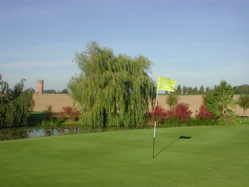 On the green at Rigenee Golf Club, near Waterloo, Belgium