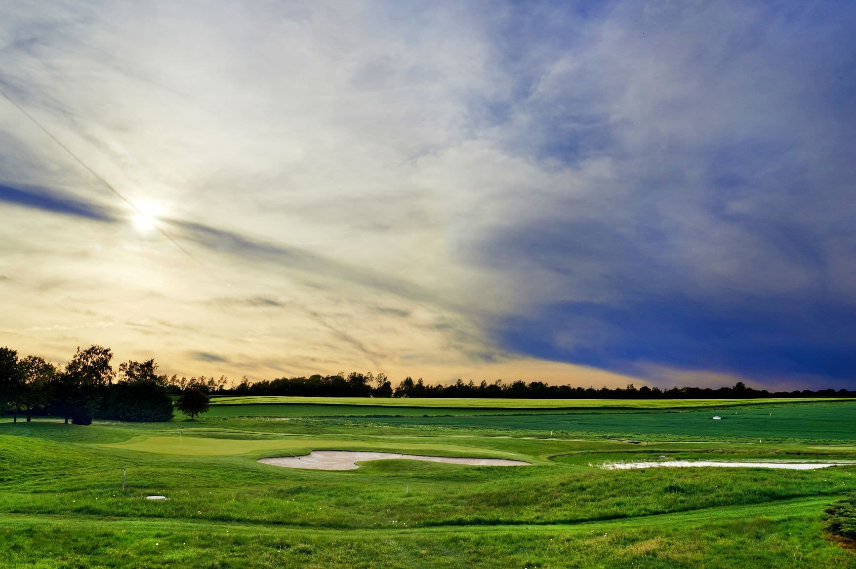 Beautiful skies over Rigenee Golf Club, near Waterloo, Belgium