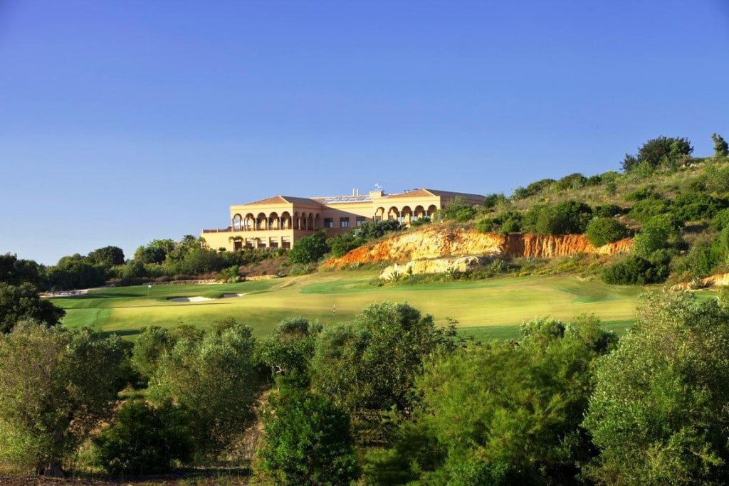 The Faldo course clubhouse at Amendoeira Golf Resort, Algarve, Portugal