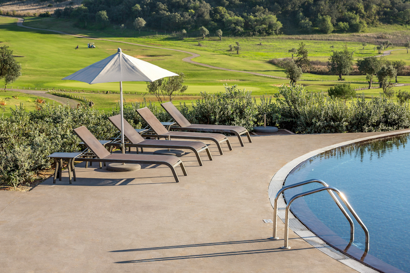 Poolside at Morgado Golf and Country Club, Portimao, Algarve, Portugal. Golf Planet Holidays.