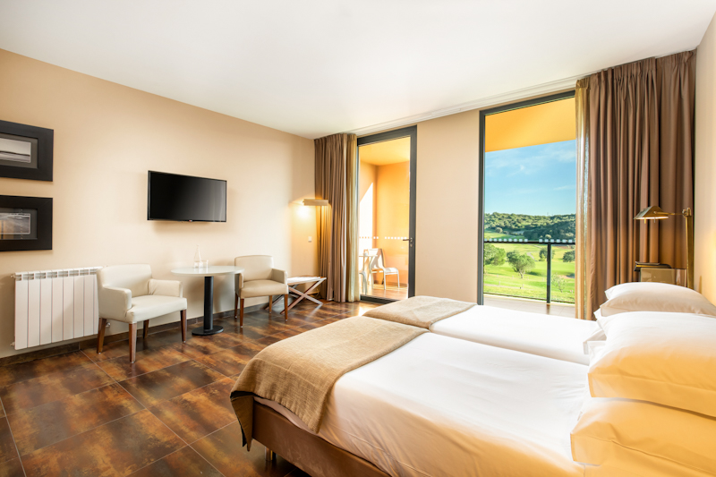 A superior bedroom at Morgado Golf and Country Club, Portimao, Algarve, Portugal. Golf Planet Holidays.