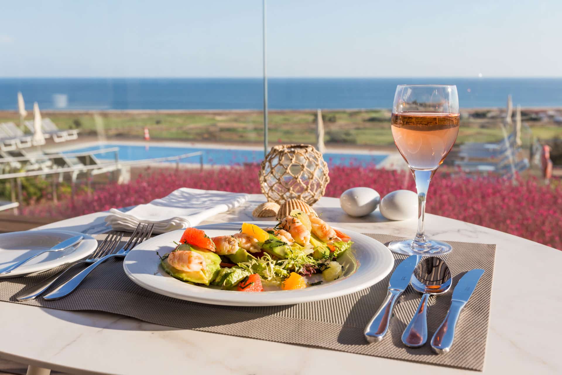 Fine dining at Palmares Beach House Hotel, Lagos, Portugal