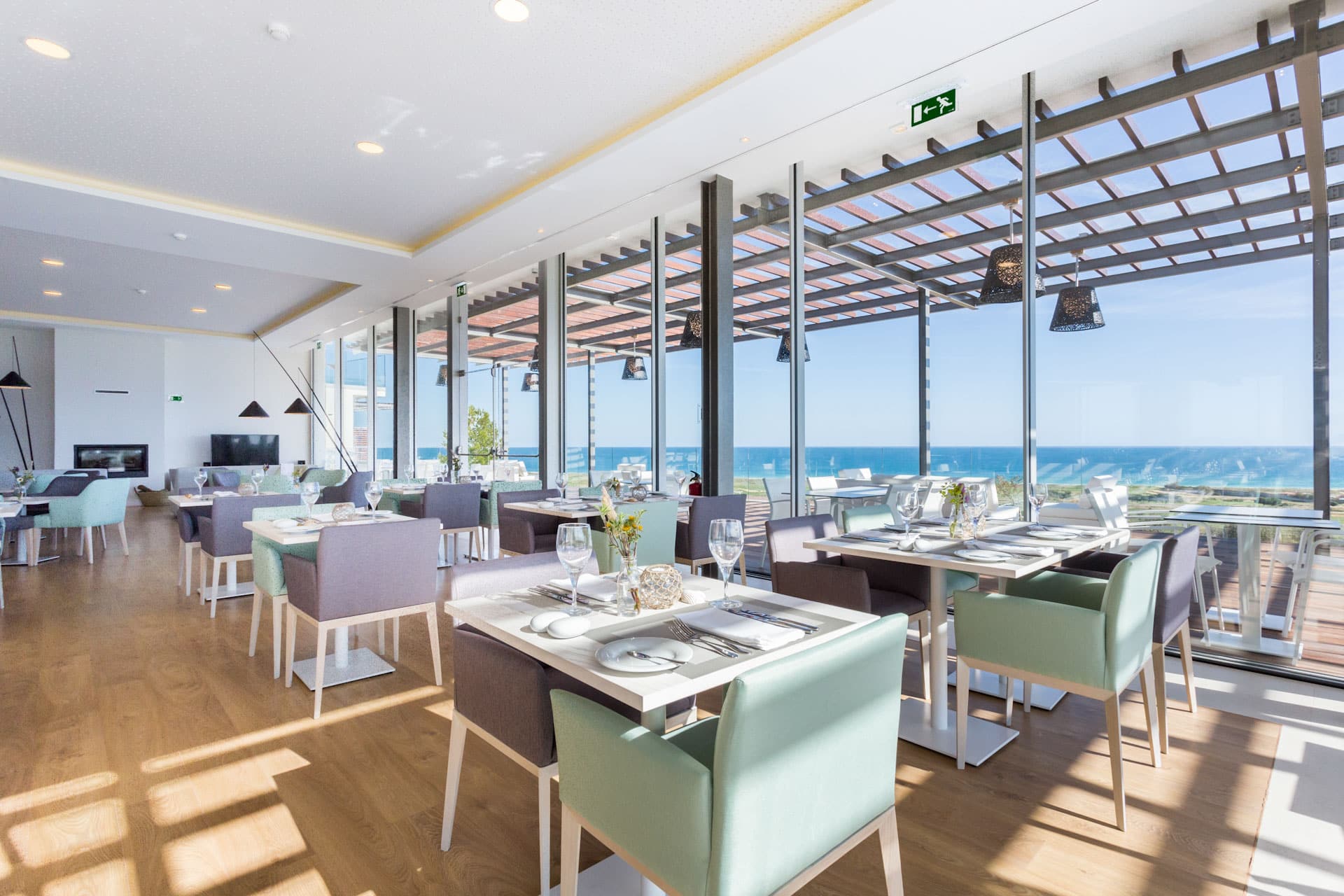 The restaurant at Palmares Beach House Hotel, Lagos, Portugal