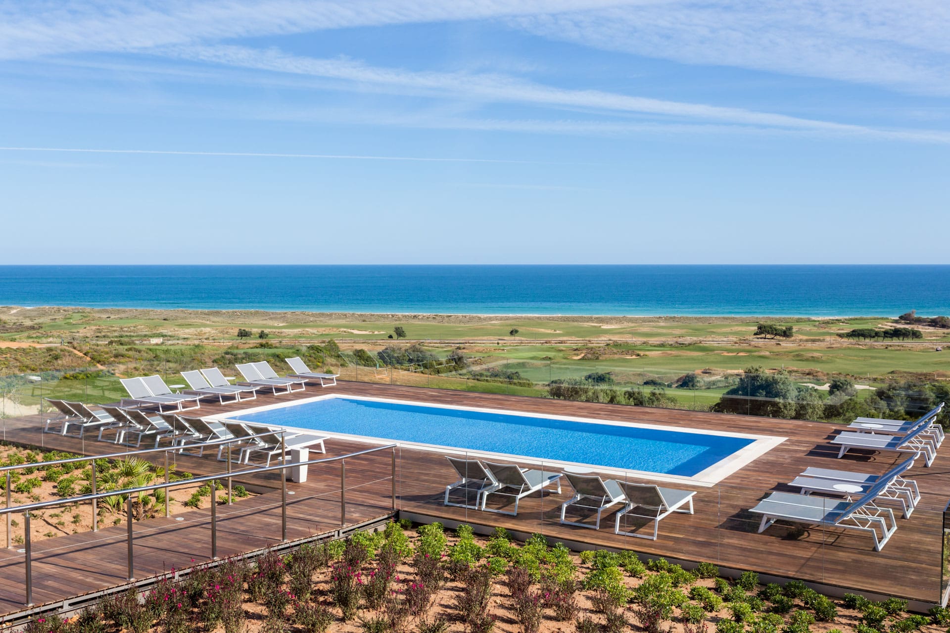 Idyllic setting for the outdoor pool at Palmares Beach House Hotel, Lagos, Portugal