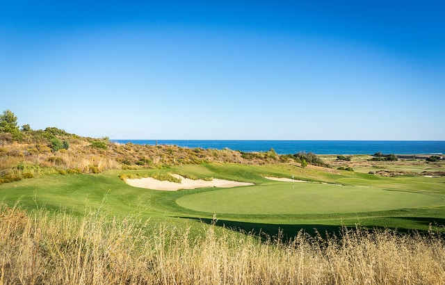 On the green at Palmares Golf course, Lagos, Portugal
