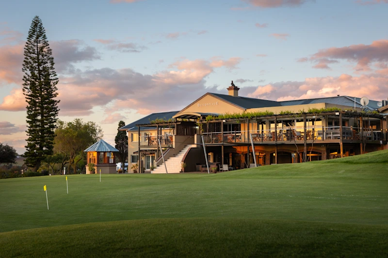 The clubhouse at Devonvale Golf and Wine Estate, Western Cape, South Africa. Golf Planet Holidays. ©Mark Sampson