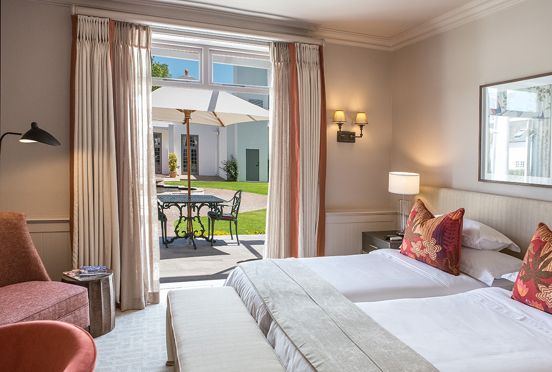 A double bedroom at Erinvale Estate Hotel & Spa, Somerset West, Western Cape, South Africa. Golf Planet Holidays