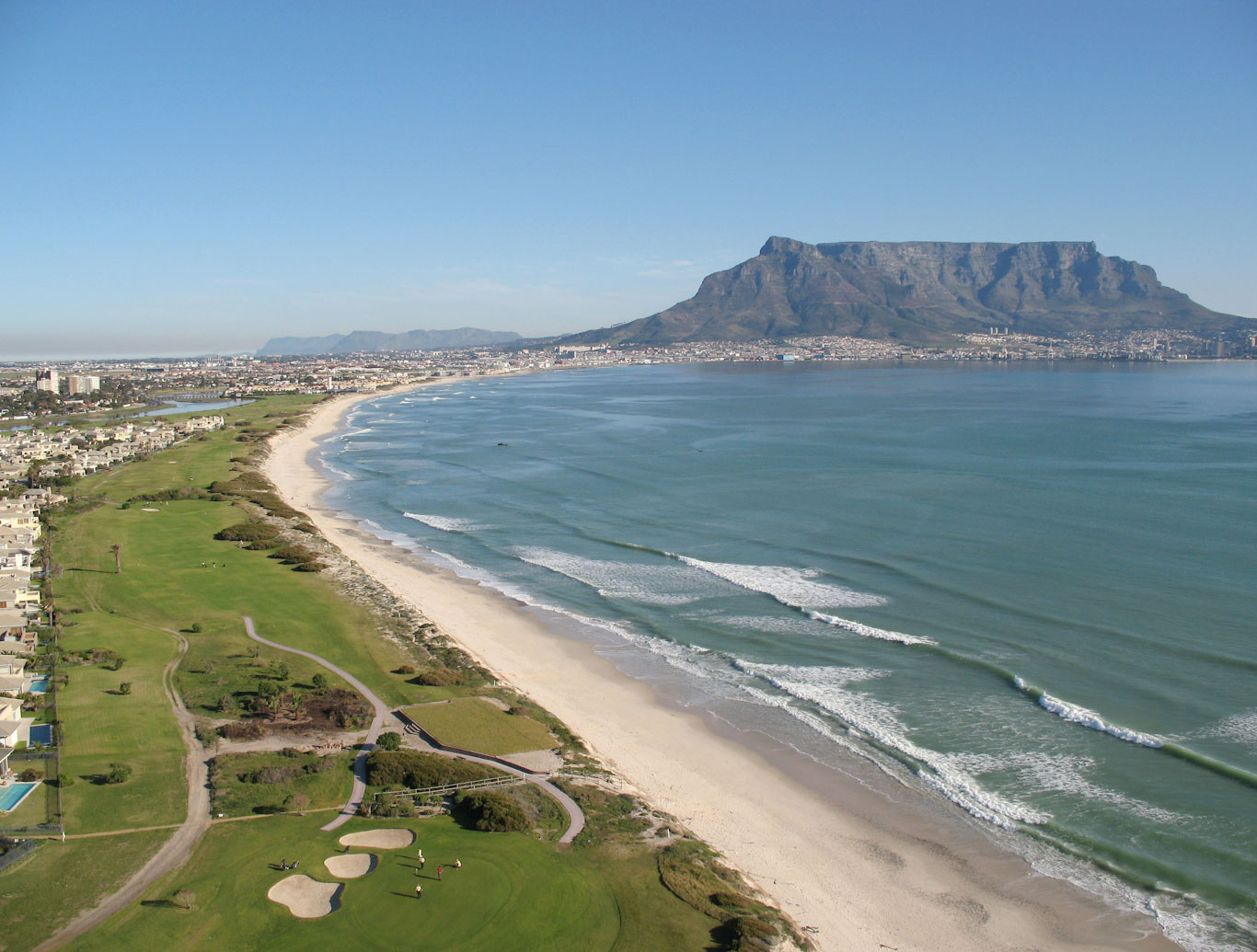 The 11th and 12th holes at Milnerton Golf Club, Cape Town, South Africa