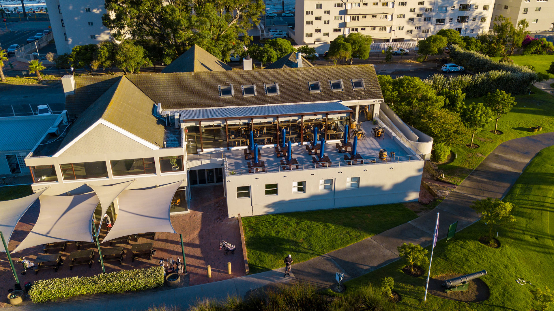The Metropolitan Golf Club clubhouse in Cape Town, South Africa
