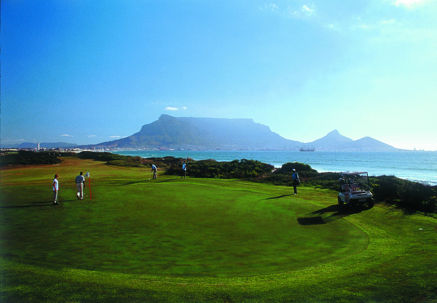 The first green at Milnerton Golf Club, Cape Town, South Africa
