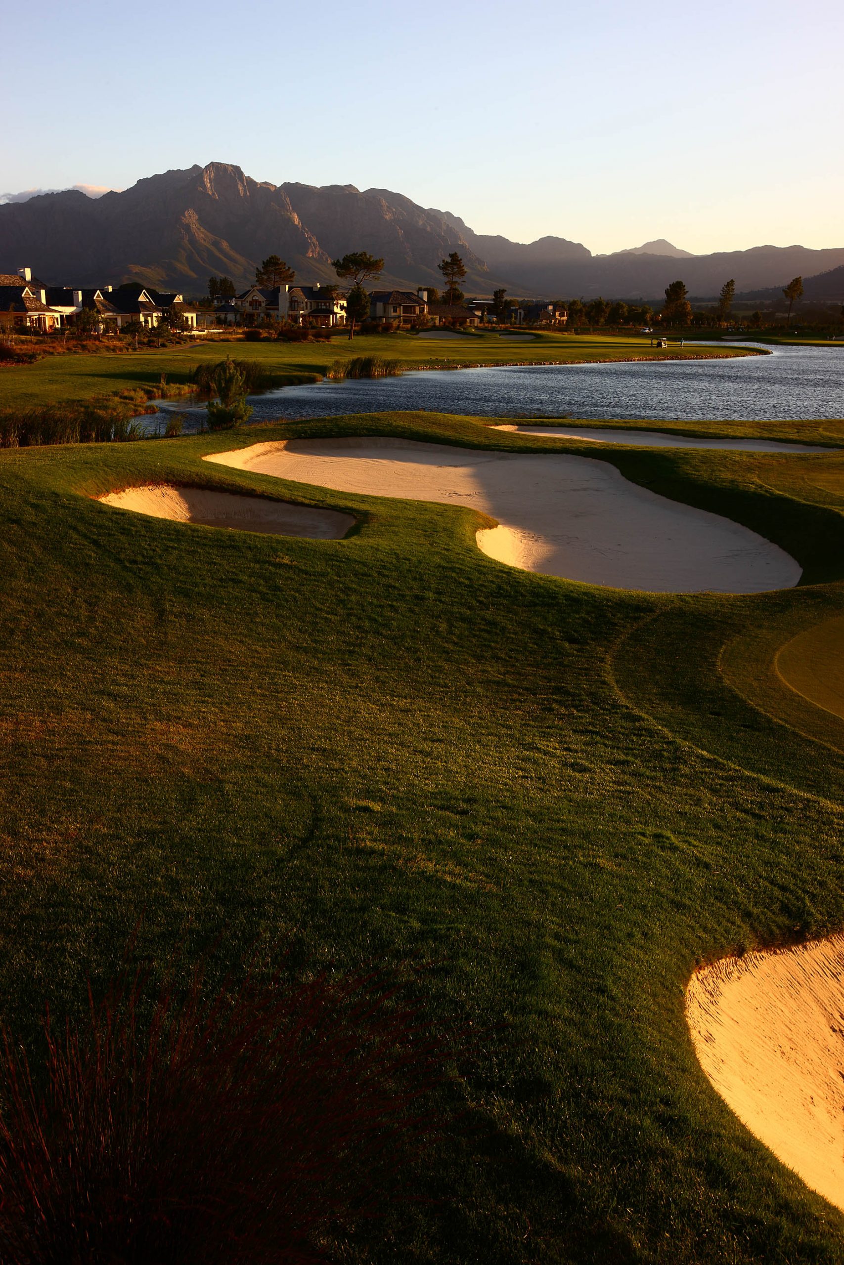 Sunset over Pearl Valley Golf course, Paarl, South Africa