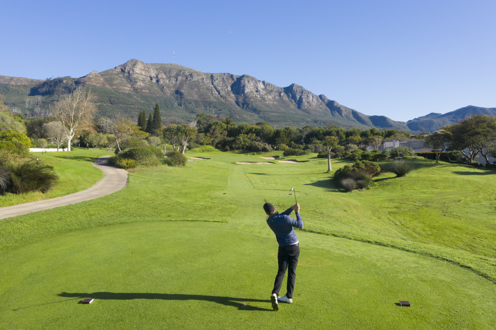 Down the fairway at Steenberg Golf Club, Tokai, Western Cape, South Africa