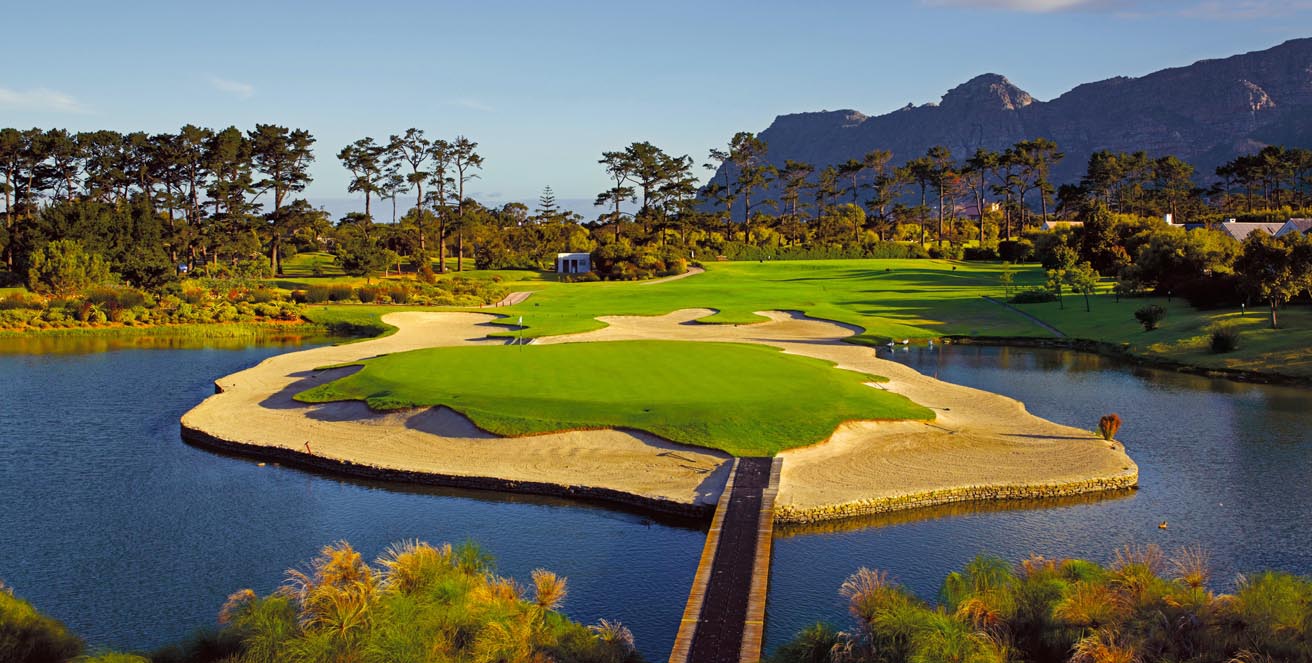 Island green at Steenberg Golf Club, Tokai, Western Cape, South Africa