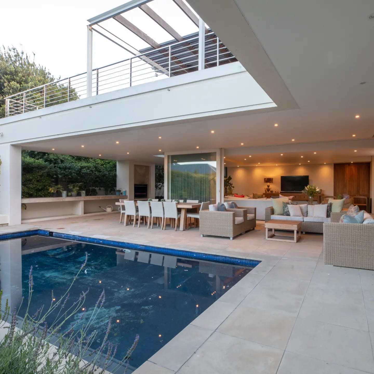 The deck and swimming pool at Thirty on Grace, luxury guesthouse, Cape Town, South Africa